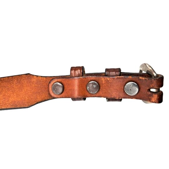 Vintage Circle S Wester Tooled Leather Ranger Belt Size 32 Floral Oak Unisex - Picture 11 of 11